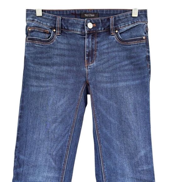 WHBM Slim Jeans Medium Dark Wash Mid Rise Soft Denim Women’s Size 00R 5 Pockets - Picture 2 of 9